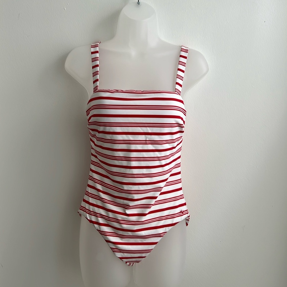 Vineyard Vines Red and White Striped Swimwear - S